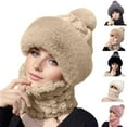 thumbnail image 1 of Hat and Scarf Set for Women - One Piece Hat Beanie Winter Face Mask for Women/Men, Warmer Beanie Neck Scarf Ski Snow Hats Khaki L, 1 of 5