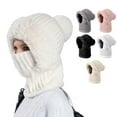 thumbnail image 1 of Hat and Scarf Set for Women - One Piece Hat Beanie Winter Face Mask for Women/Men, Warmer Beanie Neck Scarf Ski Snow Hats White L, 1 of 5