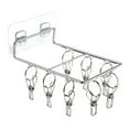 thumbnail image 1 of Hat and Sock Rack Multifunctional Wall Mounted Stainless Steel Clothes Hanger with 8/10 Pegs, 1 of 8
