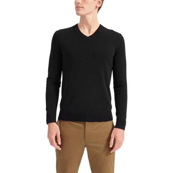 Hat and beyond Mens Lightweight Knit Long Sleeve Winter Essential Pullover Solid V Collar Sweater