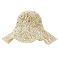 thumbnail image 1 of Hat circumference 56-58cm straw hat female beach big brim foldable seaside outing vacation sunscreen sun hatBeige, 1 of 5