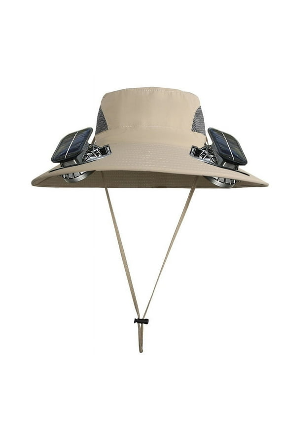 Hat with fan, Outdoor solar fan Hat, Wide Brims Solar Fan Hat, Solar Fan Outdoor Hat Accessories, Outdoor Fishing Hat with 2 Solar Fan, Sun Bucket Hat Waterproof Breathable Fishing Hat
