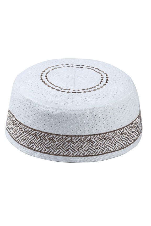 Hat for Men Male Southeast Asian Malay Turkish Worship Male Prayer Turban Vintage Embroidery for Head Cap