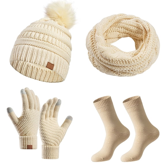 Scarf for Women Winter Clothing for Women Winter Solid Color Warm Hat Scarf And Gloves Three Piece Set