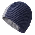 thumbnail image 1 of Hat for Women Men Winter Hat Womens Cuffed Beanies Cap Warm Hats - Tibetan blue+gray, 1 of 5