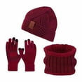thumbnail image 1 of Hat for Women Mens Hats Hat Scarf And Glove Set Fashionable Outdoor Baby Warm Three Piece Set, 1 of 3