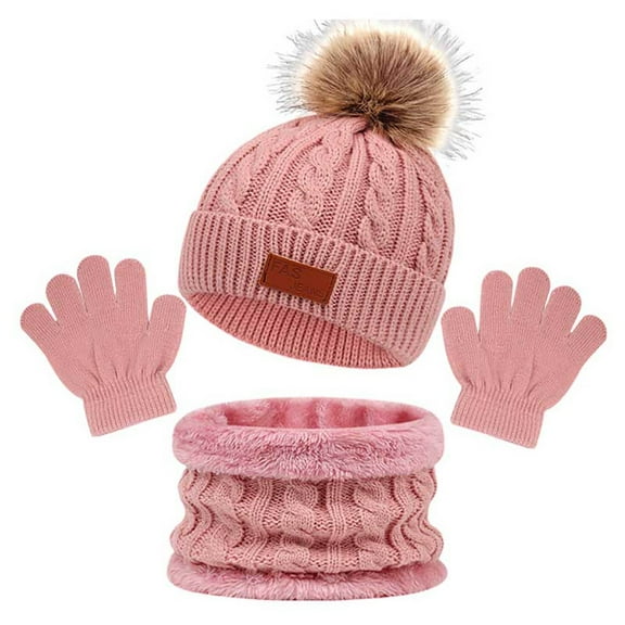 Hat for Women Winter Hat Children's Hats Scarves Gloves Three Piece Autumn And Winter New Warm Baby Hats