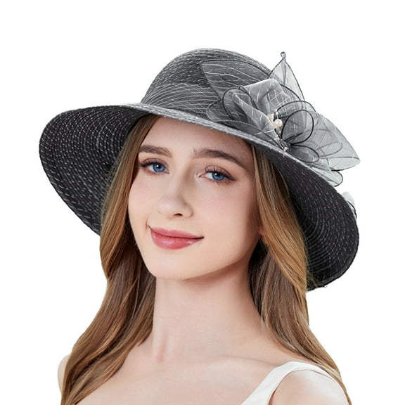 Hat for Women Winter Hat Women's New Summer Fisherman Hat Sun Hat Elegant Temperament Sunshade Hat Large Brim Sunscreen Hat
