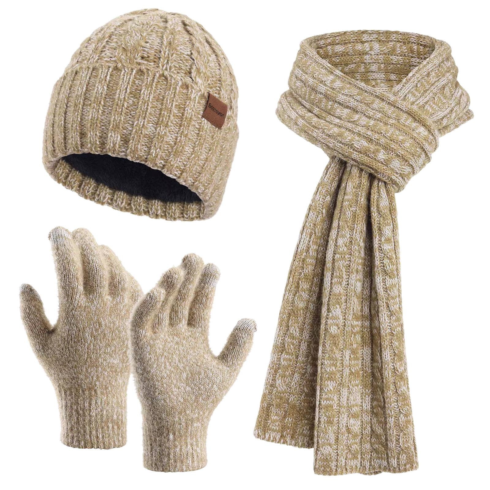 Hat for Women Winter Hats for Men 2024 Winter Men's And Women's Same Style Neck Knitted Hat Thickened Cold Knitted Glove Hat Scarf Warm 3 Piece Set