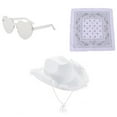 thumbnail image 1 of Hat with Bandana and Heart Glasses for Women Girls Cowboy Accessory Enhancing Western Style Green, 1 of 3