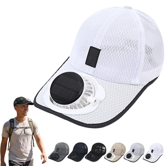 Hat with Fans Solar Power, 3-Speed Quiet Fan,USB & Solar Powered Breathable Baseball Cap for Hiking Fishing Golf