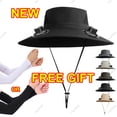 thumbnail image 1 of Hat with Fans Solar Power Fisherman Sun Hat Cooling Rechargeable Wide Brim Outdoor Fishing Cap with Ice Sleeves 3 Speed for Men Adults by PALIFEUR, 1 of 9