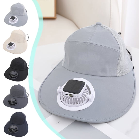 Hat with Fans Solar Power Solar Fan Hat Solar Powered Fan Hat Solar Fan Hat Outdoor Fast Drying Rechargeable Strong Wind Cool Sun Hat Sports