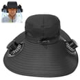 thumbnail image 1 of Hat with Fans Solar Power, Wide Brim Sun Hat, Fishing Essentials for Hiking Beach Summer Safari, 1 of 5