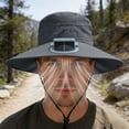 thumbnail image 1 of Hat with Fans​ Solar Powered Fan Hat​ Mesh Side Panels Detachable Neck Flap Lightweight Cloth Summer Gardening Construction Work Sun Hat, 1 of 8
