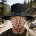 thumbnail image 1 of Hat with Fans​ Solar Powered Fan Hat​ Mesh Side Panels Detachable Neck Flap Lightweight Cloth Summer Gardening Construction Work Sun Hat, 1 of 8