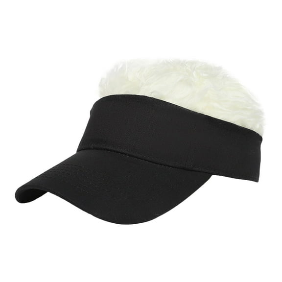 Hat with Hair! Yigetop Adjustable Visor with Wig Fashionable Men's and Women's Baseball Hat Hair Visor Visor Hat for Men Beige One Size