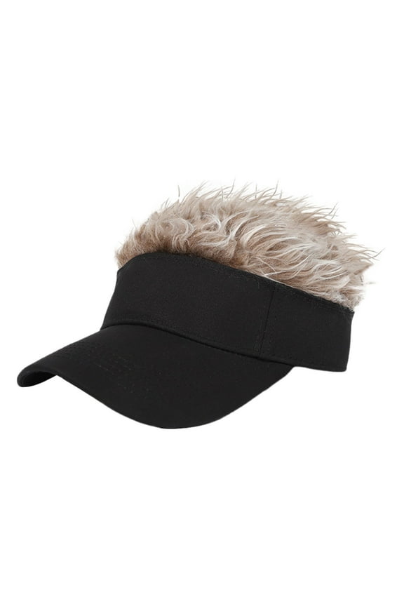 Hat with Hair! Yigetop Adjustable Visor with Wig Fashionable Men's and Women's Baseball Hat Hair Visor Visor Hat for Men Coffee One Size