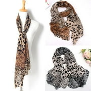 Hatatit Leopard Pattern Lightweight Chiffon Women Scarf Ladies/Women's Floral Print/mixture Shawl Scarf