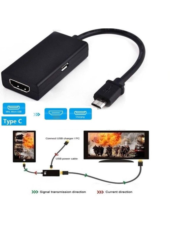 Micro USB to HDMI Adapter 1080P Video Graphics Cable Converter with Audio