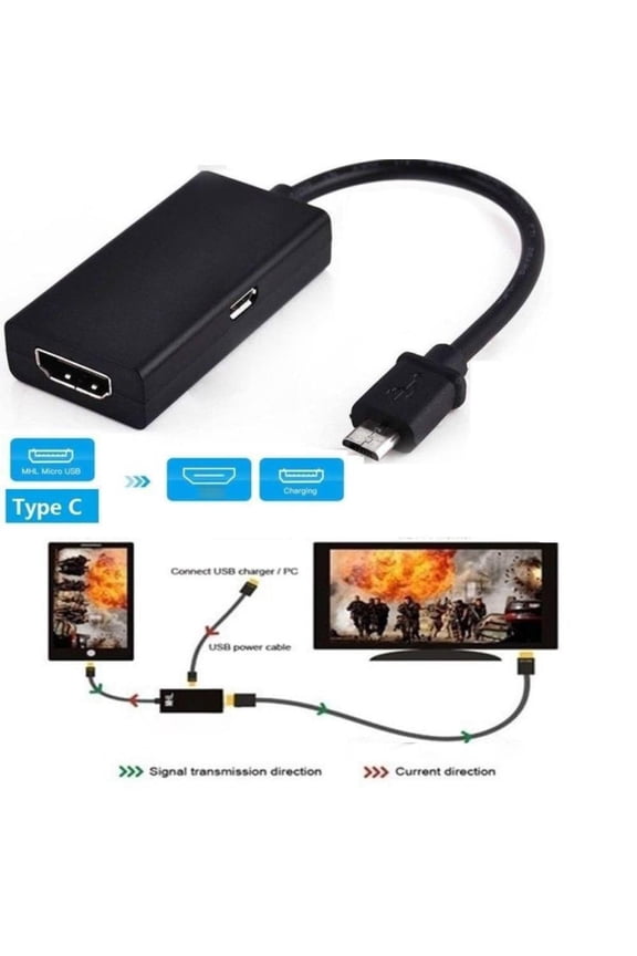Micro USB to HDMI Adapter 1080P Video Graphics Cable Converter with Audio
