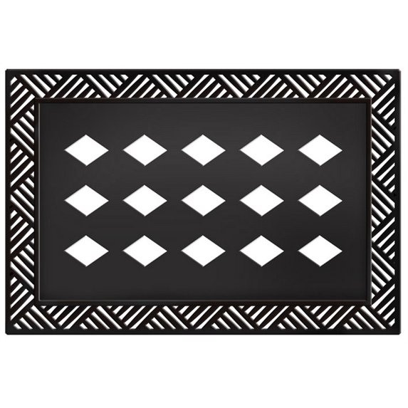 Evergreen Rubber Hatch Embossed Floor Mat Frame, 36 x 24 inches