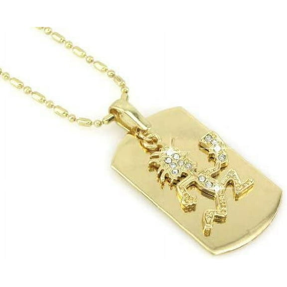 Hatch Man - Gold Tone Dog Tag Necklace-With Free Chain