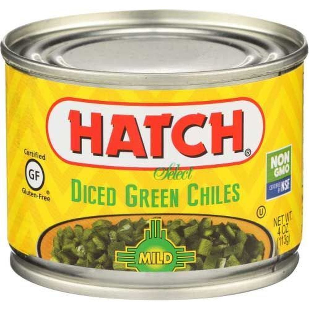 Hatch Mild Diced Green Chile, 4 Ounce 24 per Case.