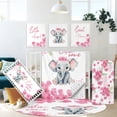 thumbnail image 1 of Hatchaa Personalized Baby Bedding Set, 5 Pcs Custom Baby Crib Set with Name, Baby Girls Pink Elephant Crib Bedding Set, Double Layer Flannel Nursery Bed Set Customized Gifts for Toddlers Kids, 1 of 8