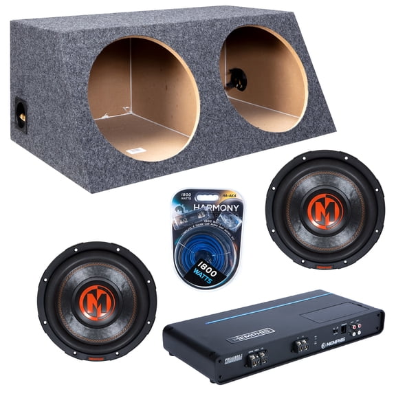 Slanted Sealed Hatchback Enclosure w/ 1500W Amplifier, MJP1222 12" Sub, Amp Kit