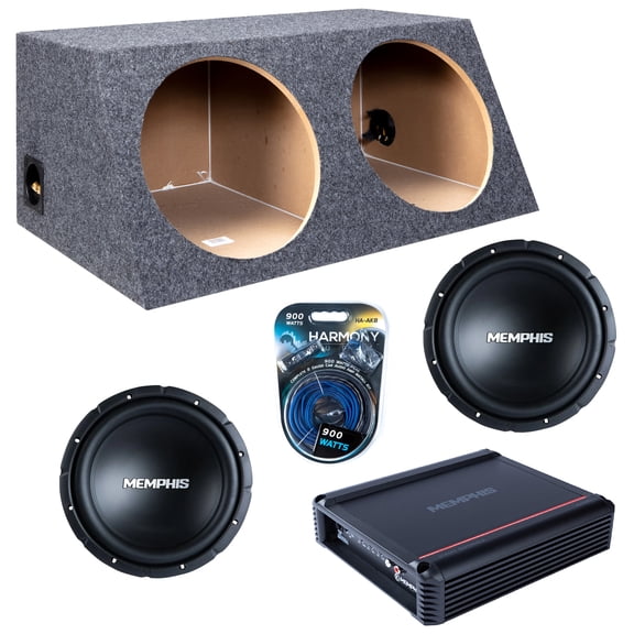 Slanted Sealed Hatchback Enclosure w/ SRX1240 12" Sub, 500W Amplifier, Amp Kit