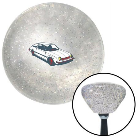 Hatchback White Clear Retro Metal Flake Shift Knob with M16 x 1.5 Insert Shifter