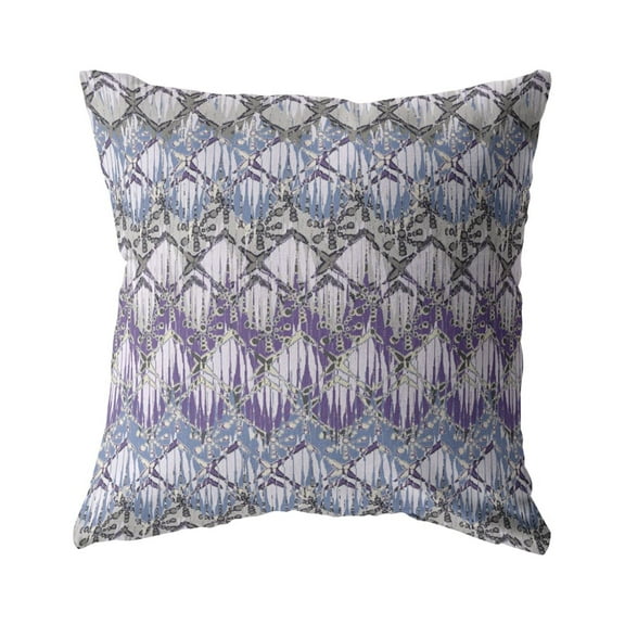 Hatches Indoor/Outdoor Fabric Pillow with Zip in Purple and Gray20x20