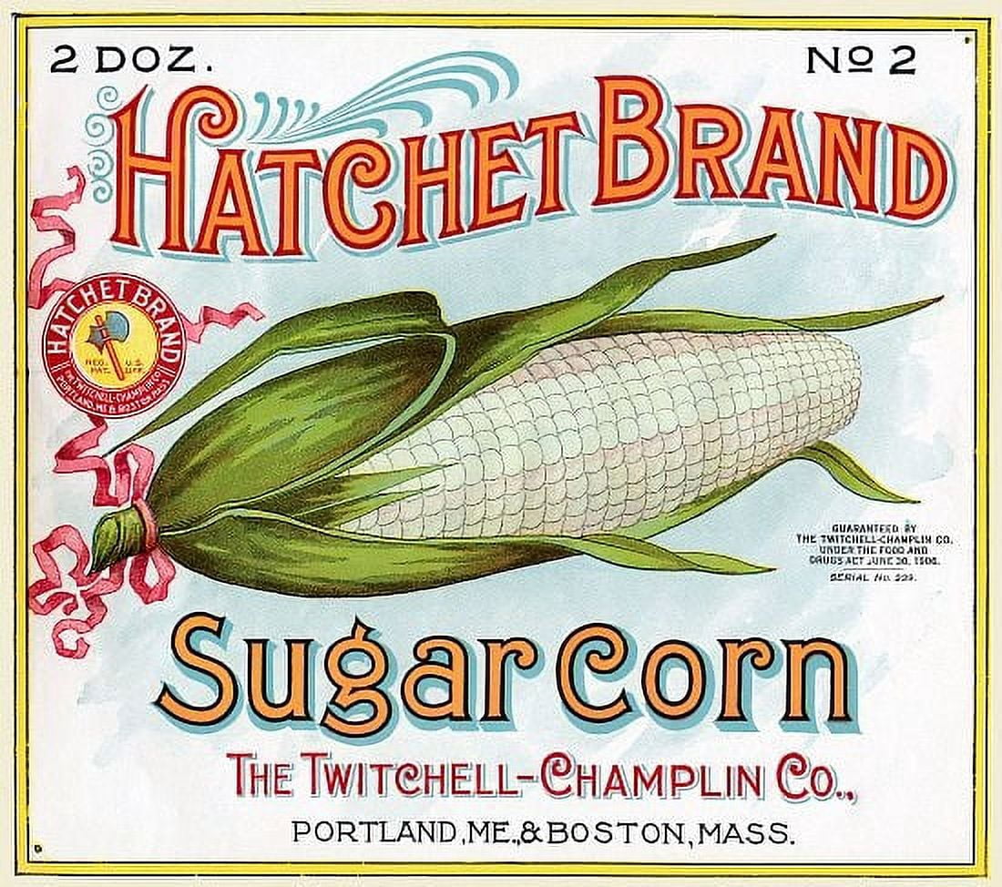 Hatchet Brand Sugar Corn label Canvas Art - (36 x 54)