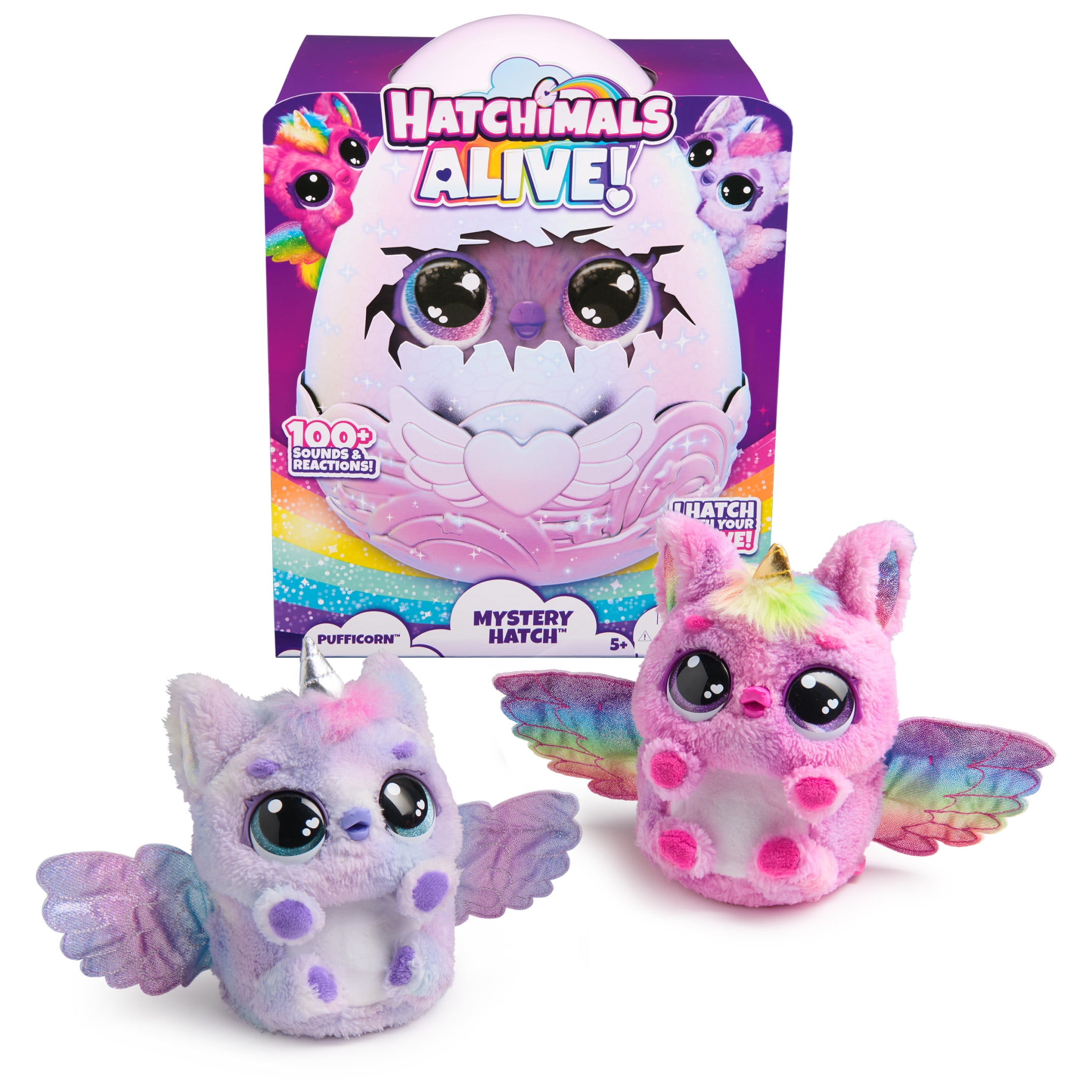 Hatchimals Alive, Mystery Hatch 6.5-inch Pufficorn Electronic Pet with Mist, Lights & Sounds (Styles Vary)