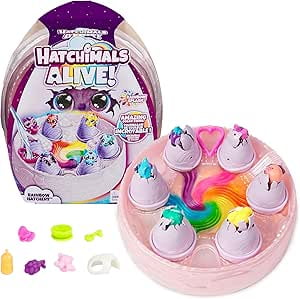 Hatchimals Alive, Rainbow Hatchery Toy with 6 Mini Figures in Color Reveal Eggs \u0026 10+ Accessories, Kids Toys for Girls \u0026 Boys Ages 3+