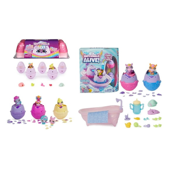 Hatchimals Alive Springtime Surprise Bundle  Self-Hatching Eggs, Playset & Rainbow Splash Collection!