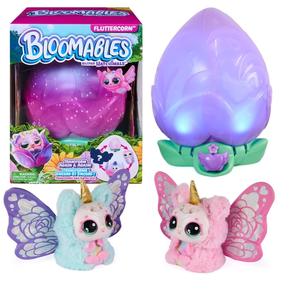 Bloomables by Hatchimals, Fluttercorn with Repeat Reveal, Lights & Sounds (Styles Vary)