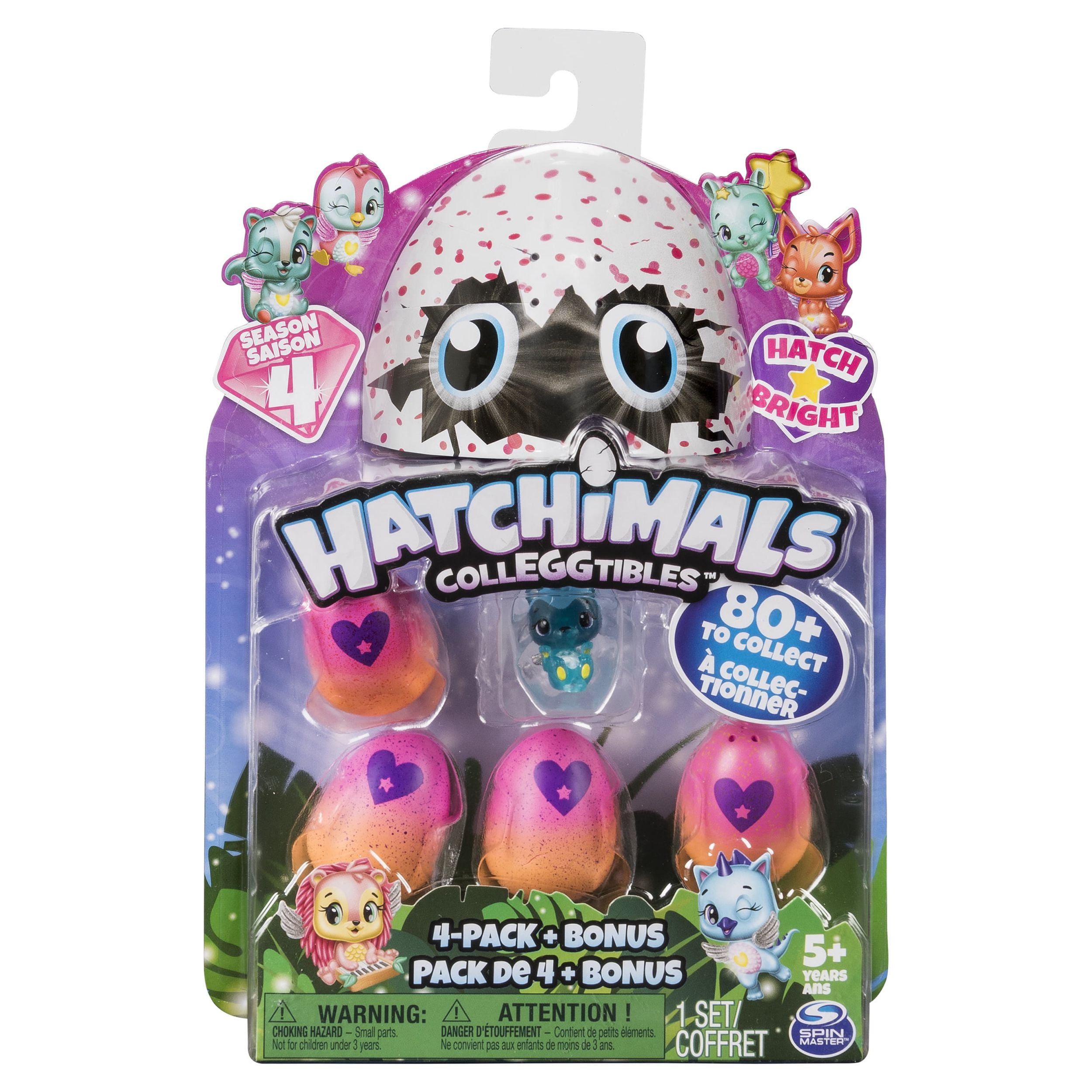 Hatchimals CollEGGtibles, 4 Pack + Bonus, Season 4 Hatchimals CollEGGtible,  for Ages 5 and up (Styles and Colors May Vary) 