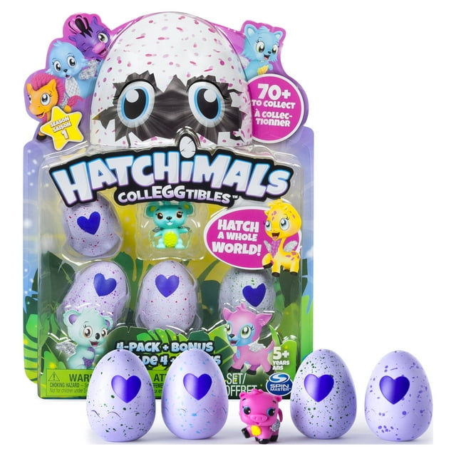 Hatchimals, CollEGGtibles, 4 Pack + Bonus (Styles & Colors May Vary) by Spin Master - Electronic Pets