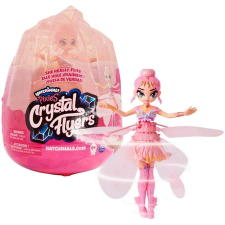 Hatchimals Pixies Crystal Flyers Pink Krystalina Rose Doll Playset, 3 Pieces