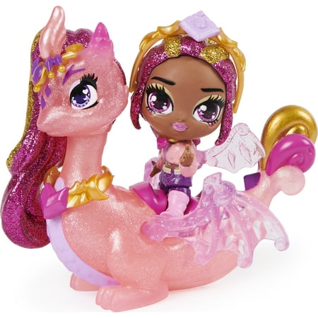 Hatchimals Pixies Riders, Crystal Charlotte Pixie and Draggle Glider Hatchimal Set with Mystery Feature