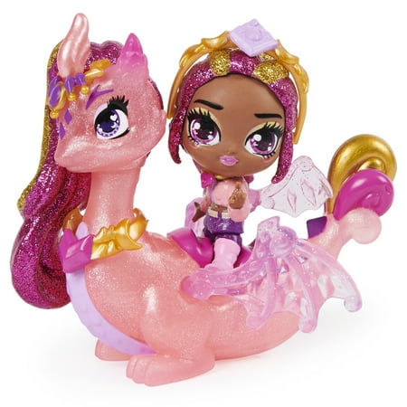 Hatchimals Pixies Riders, Crystal Charlotte Pixie and Draggle Glider Hatchimal Set with Mystery Feature