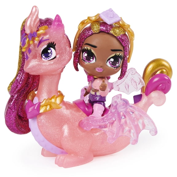 Hatchimals Pixies Riders, Crystal Charlotte Pixie and Draggle Glider Hatchimal Set with Mystery Feature