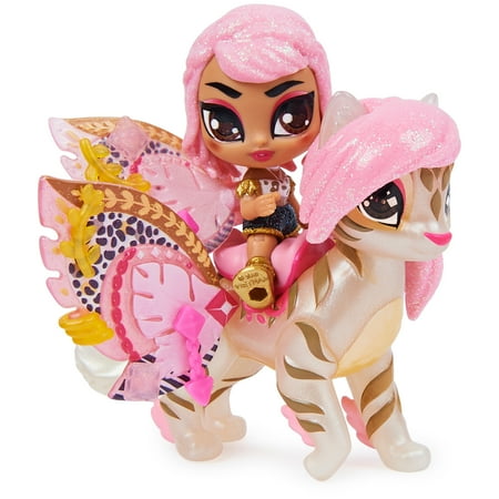 Hatchimals Pixies Riders, Wilder Wings Rhythm Rachel Pixie and Tigrette Glider with 16 Wing Accessories