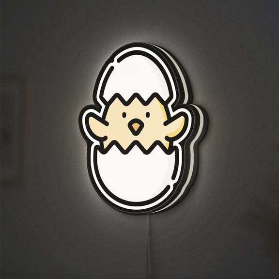 Hatching Chick 3D Novelty Light Box, Spring and Garden Egg Lamp Decor for Nature Lovers, Baby Showers and Easter Parties (Width 20 inch, 50cm)