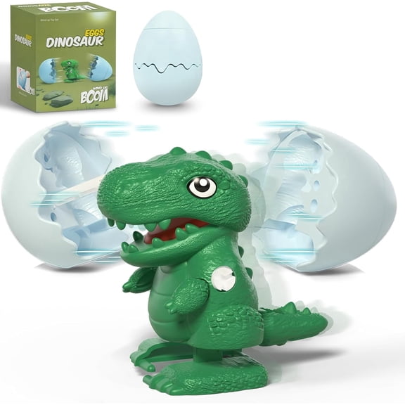 Hatching Dinosaur Egg Toy for Kids, Spinning Egg Hatches into Walking Dinosaur, Reusable Clockwork Dino Fun Dinosaurs Toys for Boys Girls Age 3 4 5 6 7 8 Christmas Birthday Gifts