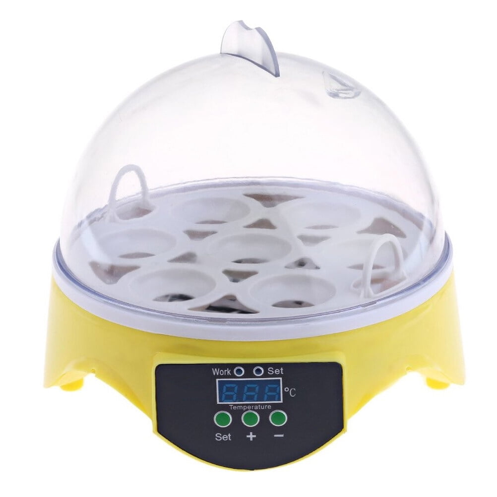 Incubator 7 Eggs Incubators Digital Poultry Hatcher for Hatching Chick Quail Bird, Mini Chicken Egg Incubator