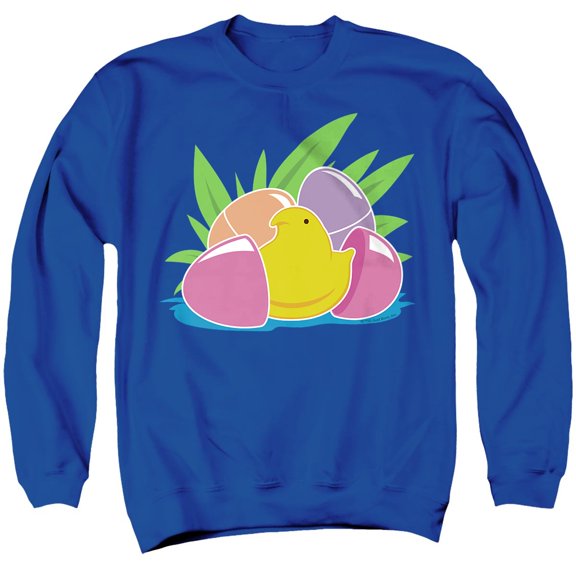 Hatching Plastic Easter Egg Unisex Adult Crewneck Sweatshirt, Royal, 4X-Large