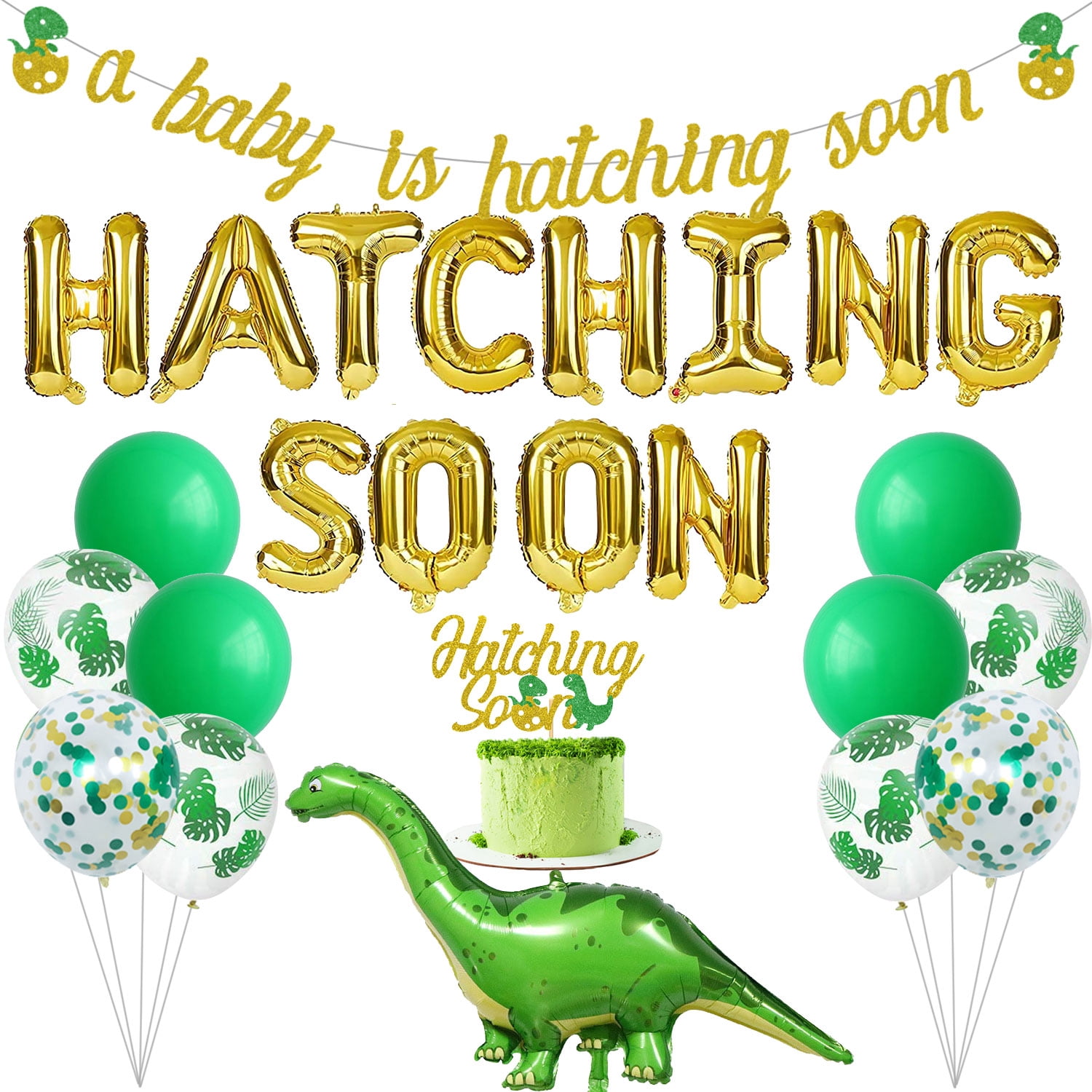 Hatching Soon Baby Shower Decorations for Boys and Girls, Dinosaur